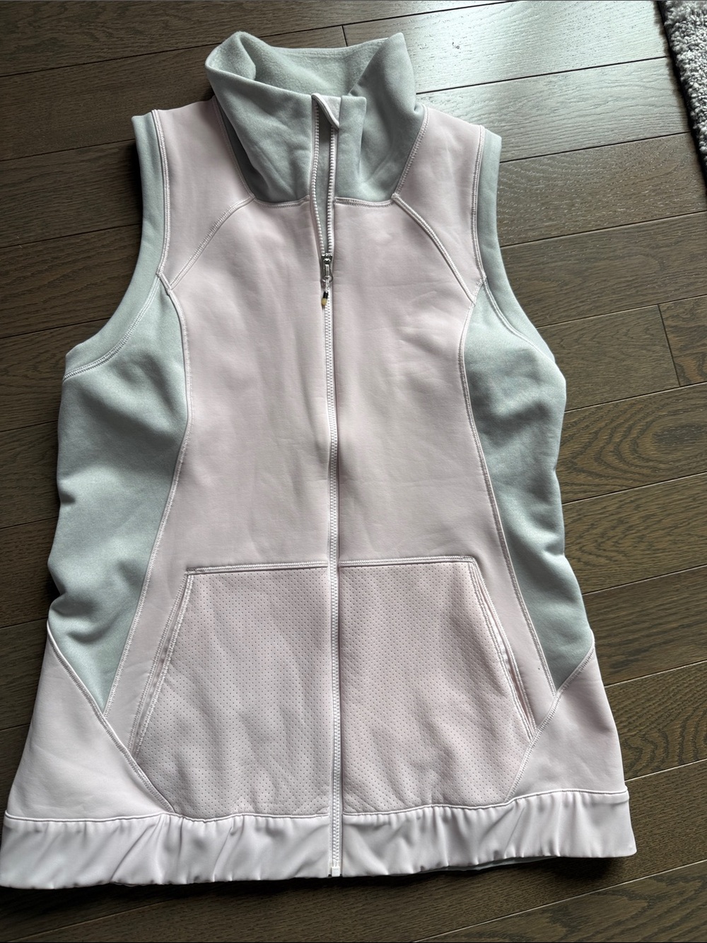 lululemon athletica Pink and Light Gray Sleeveless Zip-Up Vest
